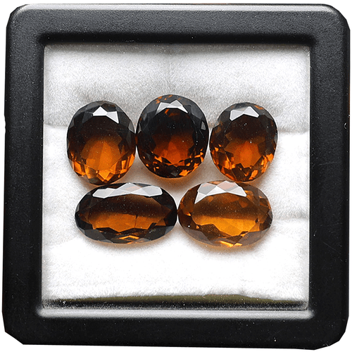 Lot 5 PC Natural Honey Cognac Quartz Hi-Grade 12mm-16mm Oval Cut Loose Gemstones - Picture 11 of 13