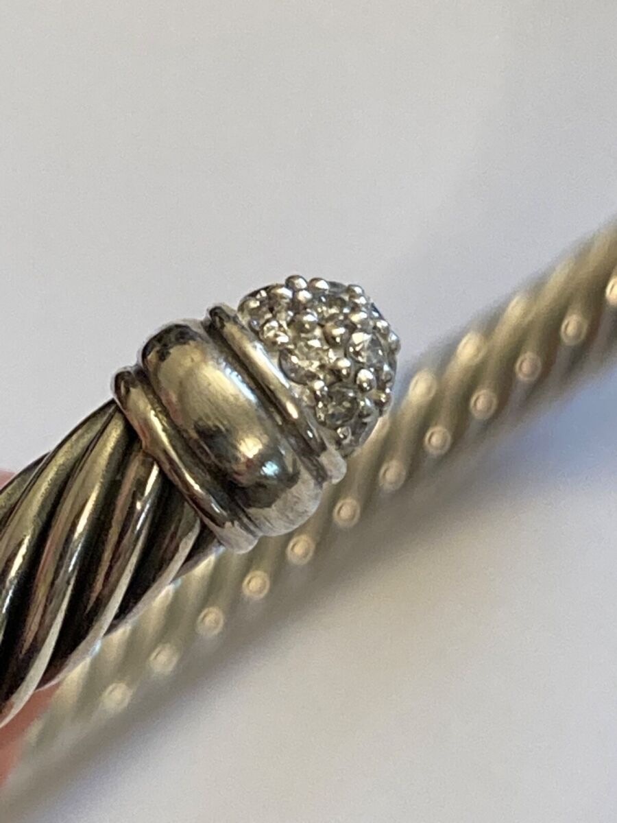 David Yurman 925 Sterling Silver 5mm Pave Diamond Cable David Yurman 925 Sterling Silver 5mm Pave Diamond Cable