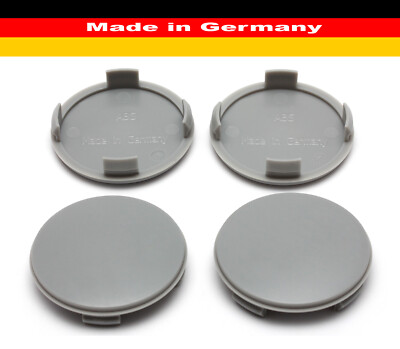 8 X Coprimozzo Silicone Adesivo 55,0 MM - Argento Stemma Autoadesivo
