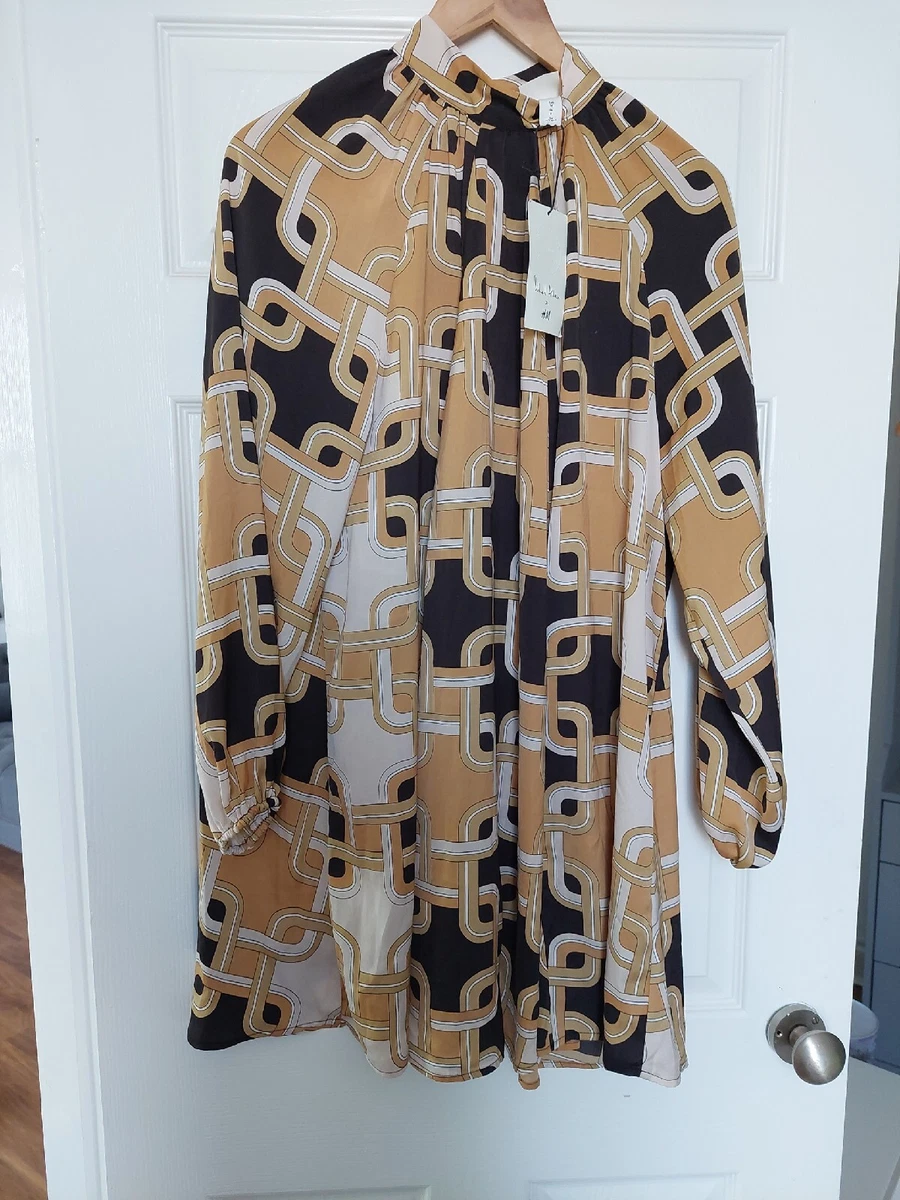 Brand New Richard Allan H M Scarf Print Dress Size 8 Uk