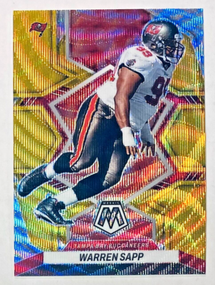 2022 Panini Mosaic Warren Sapp Gold Wave Prizm /17 #239 Tampa Bay