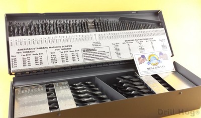 115-Piece Drill Bit Set – Stubby Screw Machine Length Letter & Number Size Bits By Drill Hog