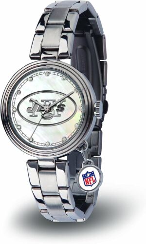 New York Jets Ladies Charm Watch MSRP 89.95 Silver Women Woman Metal NFL - 第 1/4 張圖片