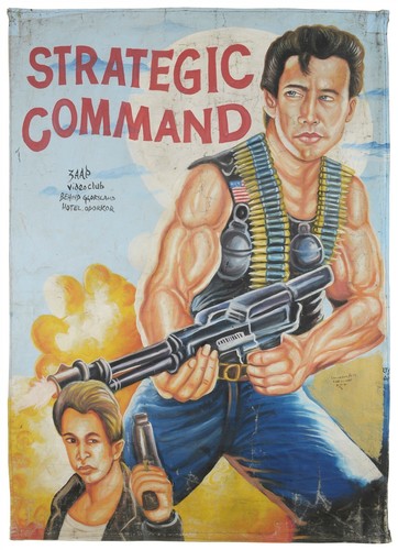 African Movie poster Ghana Hand Painted canvas STRATEGIC COMMAND