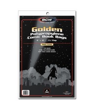 100 BCW 2-mil Thick Golden Size Comic Bags 8" x 10-1/2" 1-1/2" flap