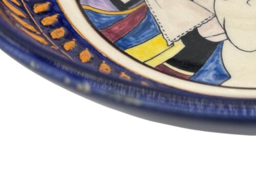 Vtg Breton Broderie Footed Bowl w / Handles Hand painted Signed HB Quimper '30s - Picture 8 of 8