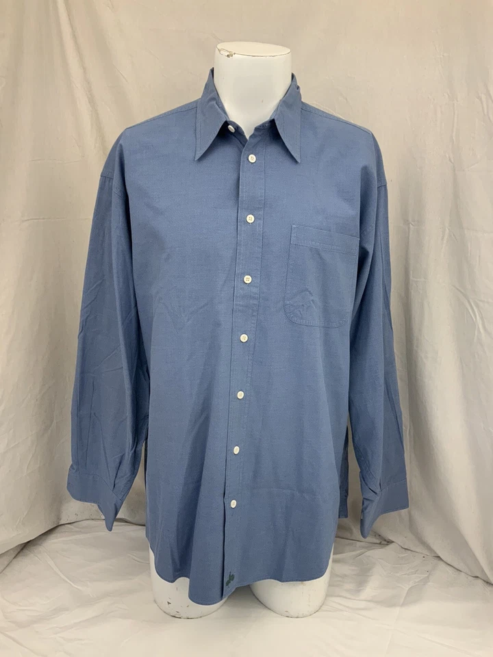 Camisa para hombre Nordstrom estilo natural 15 34 azul algodón Hong Kong como nueva YGI Q1-141 Foto 2 de 4