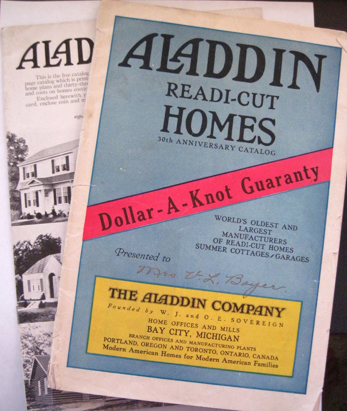 Vintage Advertising Booklets "Aladdin Readi-Cut Homes" w/Colored Pics of Homes *