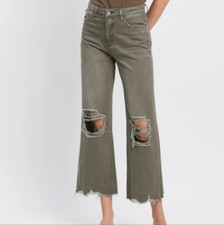 813 NWT Vervet Beetle - Super High Rise 90s Vintage Crop Flare Jeans Size 25