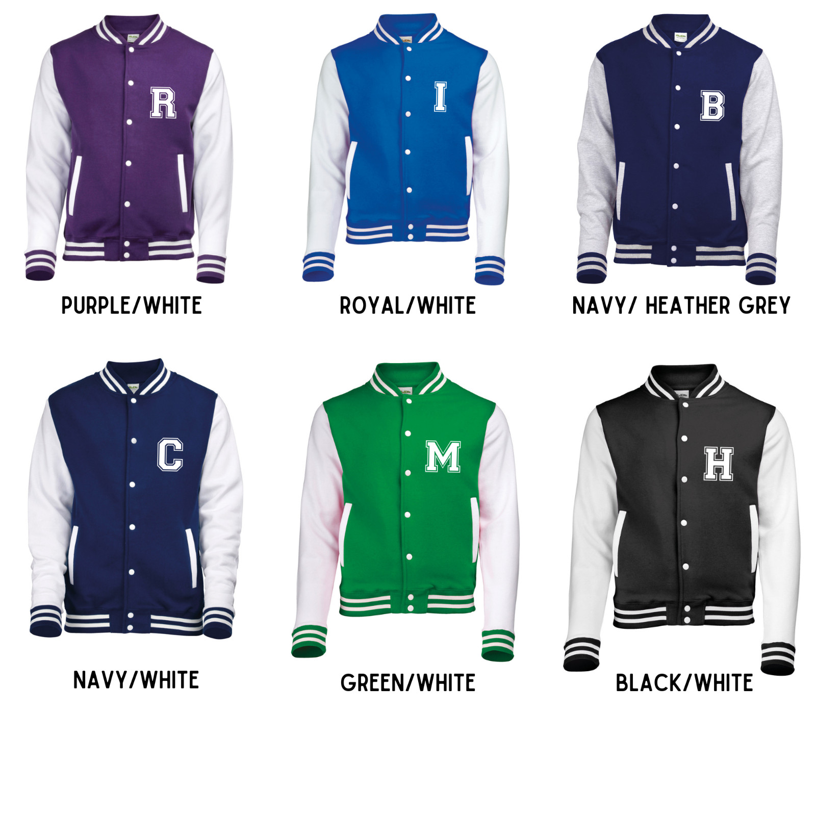 Personalised Initials Unisex Adult Varsity Jacket Custom Monogram College Jacket image 4