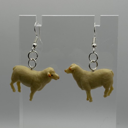 Animal Medium earrings , made from rubbery plastic toys . Kitsch Fun 5 cm Long - Picture 9 of 78