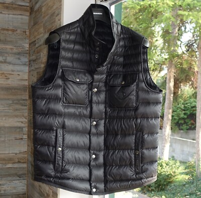 MONCLER JACKET 5 ever logo down vest gilet xl l black