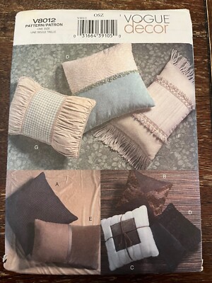 Vogue V8012 UNCUT Sewing Pattern, Designer Pillows