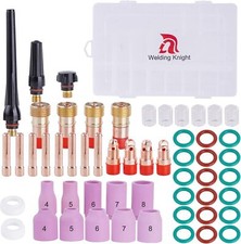 Welding Knight 55Pcs TIG Torch Stubby Gas Lens #10 Glass Cup... 