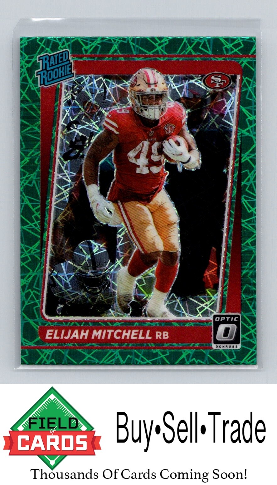 2021 Donruss Optic 291 Elijah Eli Mitchell Green Velocity Rated Rookie RC