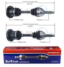 SurTrack Pair Set of 2 Front CV Axle Shafts For Buick Cadillac Oldsmobile