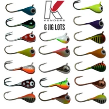 Tungsten Fishing Jigs (6 Pack Lots) - 6mm #8 Hook 27 COLORS Ice Fishing