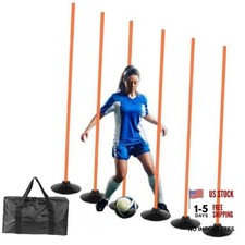 6 Pcs 5 FT Adjustable Agility Training Poles for orange