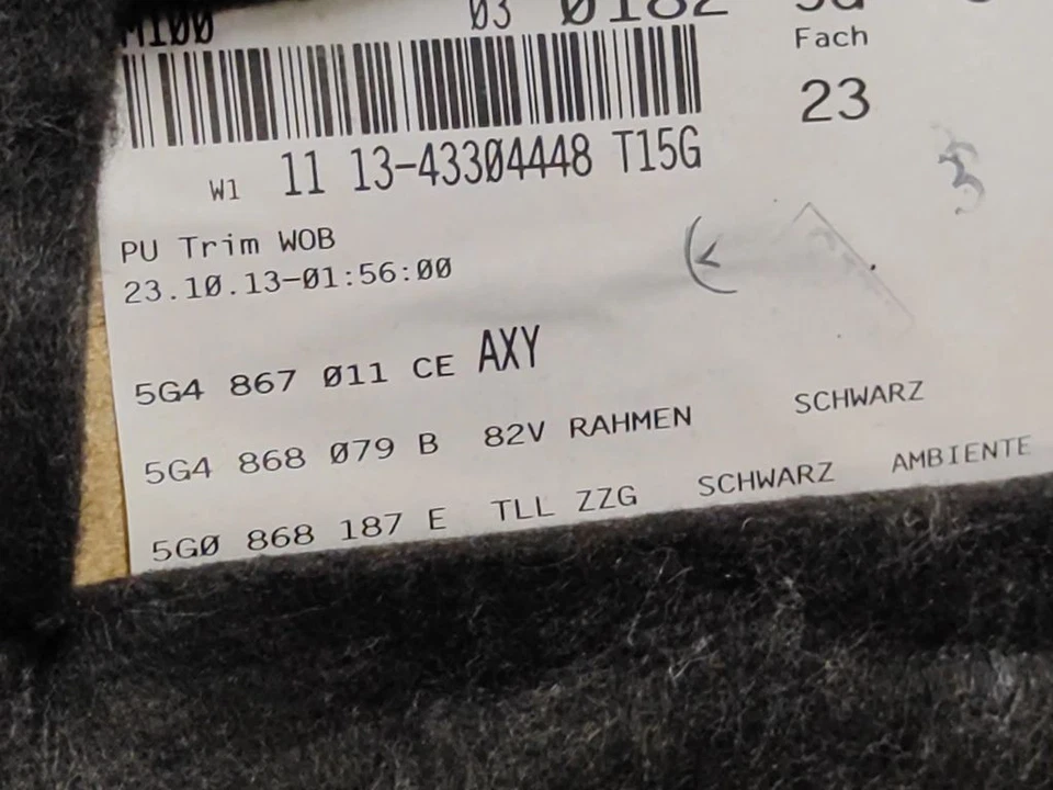 VW Golf VII Gti 2013 LHD avant & Arrière Siège Porte Cartes Accoudoir Cuir Côtés - Image 3 of 4