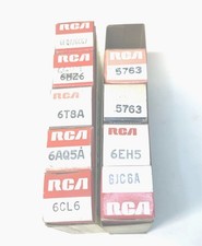 RCA Vintage Vacuum Tubes 5763, 6EH5, 6JC6A, 6FQ7, 6GU7, 6T8A, 6CL6 Lot Of 9.