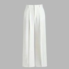Cider White wide Leg Pleated Trouser dress Pants Women's Size Medium