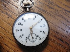 Montre gousset argent (poinçon crabe) verre intact, belles aiguilles , ne foncti