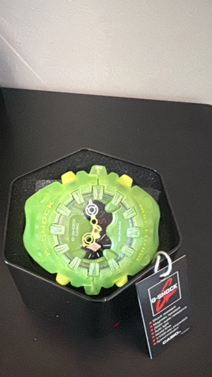Reloj Digital Analógico Casio G-Shock Verde y Amarillo - Presentación Lata y Etiqueta