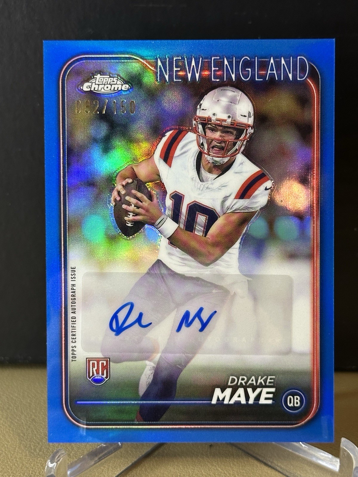 2024 Topps Chrome Drake Maye Rookie Auto RA-DMA Blue Refractor /150 🔥
