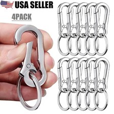 4 Mini Stainless Steel Carabiner Key Chain Clip Hook Buckle Keychain Key Ring