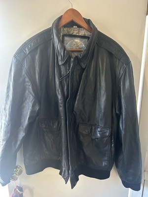Durkee s Express Leather Flight Pilot Jacket 2XL/XXL Montana Map Liner
