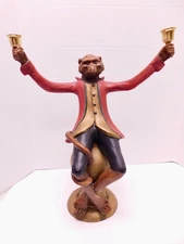 VTG Bill Huebbe Signed Monkey Butler Valet Candle Holder Whimsical  #1