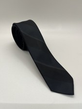 Vintage Regal Skinny Tie   Dark Navy / Charcoal Diagonal Stripe   100 Polyester