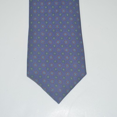 Mint SID MASHBURN 100% Silk Slim Navy Medallion Neck Tie