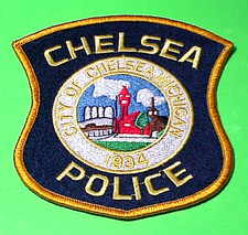 CHELSEA  MICHIGAN EST. 1834  MI  4 1/2"  POLICE PATCH  FREE SHIPPING!!!