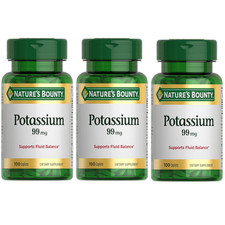 Nature  s Bounty Potassium 99 mg 100 Caplets Each Pack of 3 