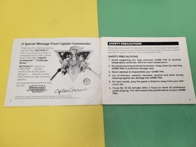 Nintendo NES Manual Only Captain Commando Section-Z Authentic 