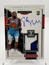 2017-18 PANINI IMPECCABLE SINDARIUS THORNWELL RC 07/25 PATCH AUTO NO. 131