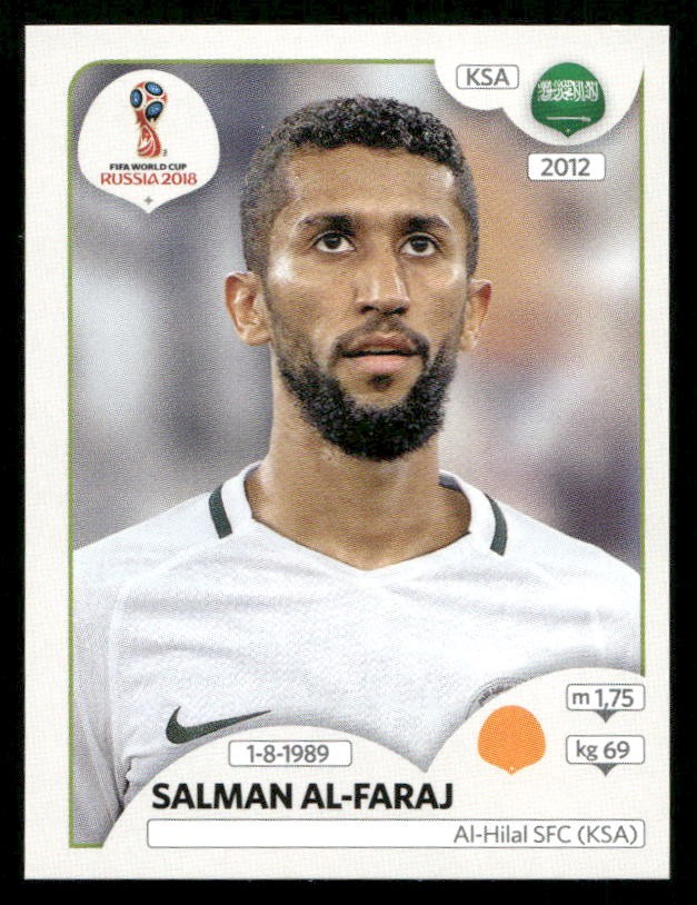 2018 Panini World Cup Russia Sticker #63 Salman Al-Faraj