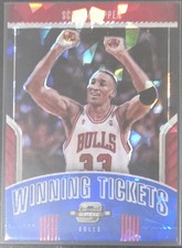 SCOTTIE PIPPEN 2018-19 PANINI CONTENDERS OPTIC BLUE CRACKED ICE WINNING TICKET