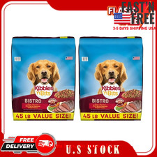 2 Bags Kibbles 'n Bits Bistro Roasted Beef, Vegetable  Apple Dry Dog Food, 45lb