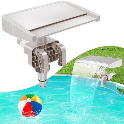 Above Ground Pool Waterfall Fountain | Adjustable Clamp Attachment, Smooth Flow