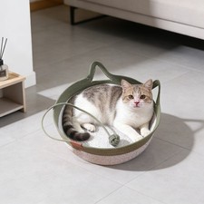 Pet Basket for Cats, Cat Bed with Toy Tail, Multi-functional Cat Bed