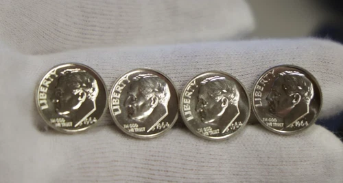 (4) 1964 Proof Silver Roosevelt Dimes 10c Nice Coins