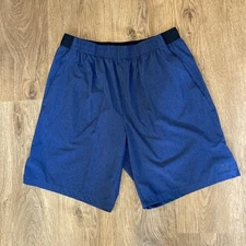 Layer8 Mens Quick Dry  Shorts Size M Navy Blue Pull-On Elastic Waist
