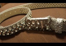 BRAND NEW ROCKSTAR ORIGINAL SILVER RHINESTONE BELT/BUCKLE