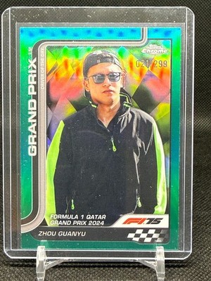 Zhou Guanyu 2025 Topps Chrome Formula 1 F1 Teal Refractor 21/299 #144
