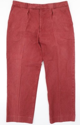 Rote Herren-Chinohose UK-Größe 30 in Cuney Crewman normale Passform