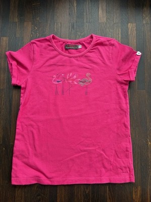 Catimini Shirt Gr. 128 pink Flamingo Mädchen Shirt Nieten Designer Boutique