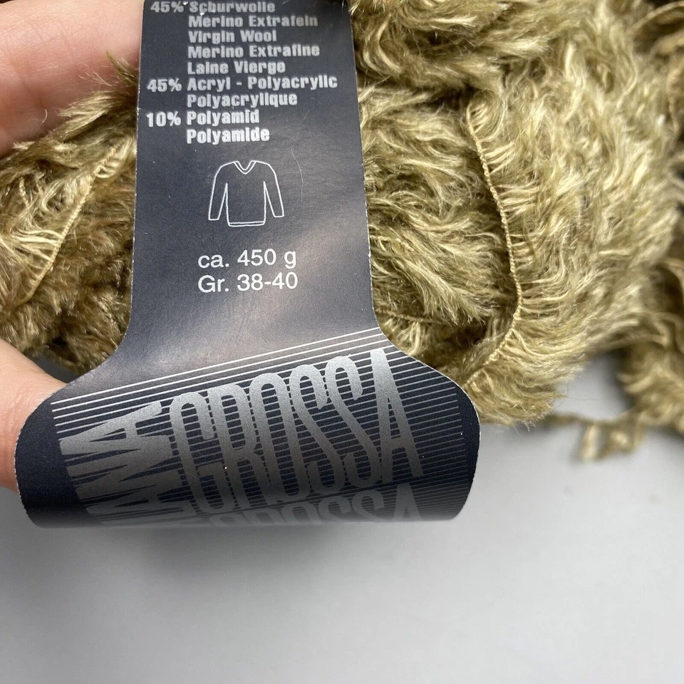 2 Skeins Lana Grossa Amica Lux Yarn Color 701 Lt Brown Eyelash Wool Blend Italy - Image 4 of 4