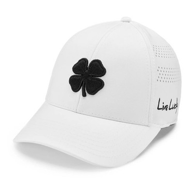 Black Clover Mens Lucky Heather Laser 1 Fitted Hat - White - New